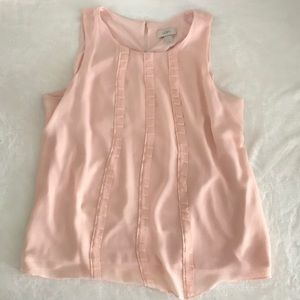 LOFT blush ruffle sleeveless top